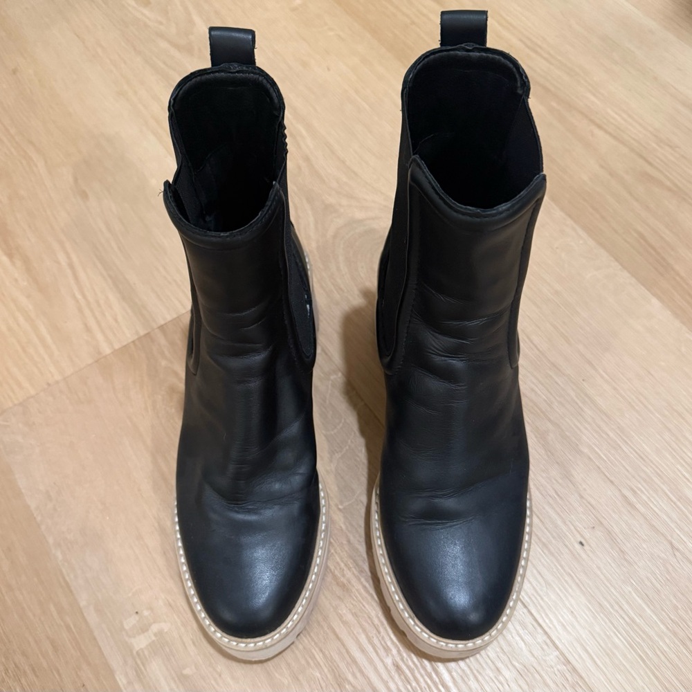 Dolce Vita Black Ankle Boots with Tan Sole